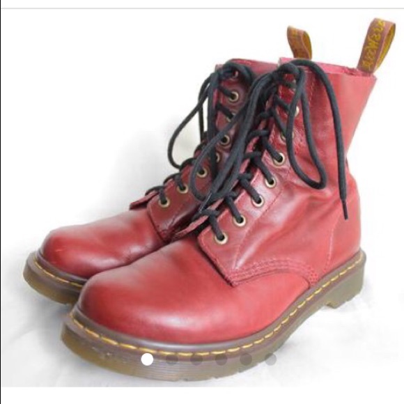 Dr. Martens Shoes - Dr Martens Crimson Burgundy Leather Boots